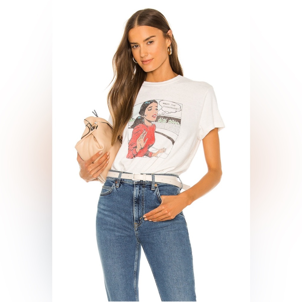 NWOT Redone Wait the Champagne 70’s Loose Tee in Vintage White